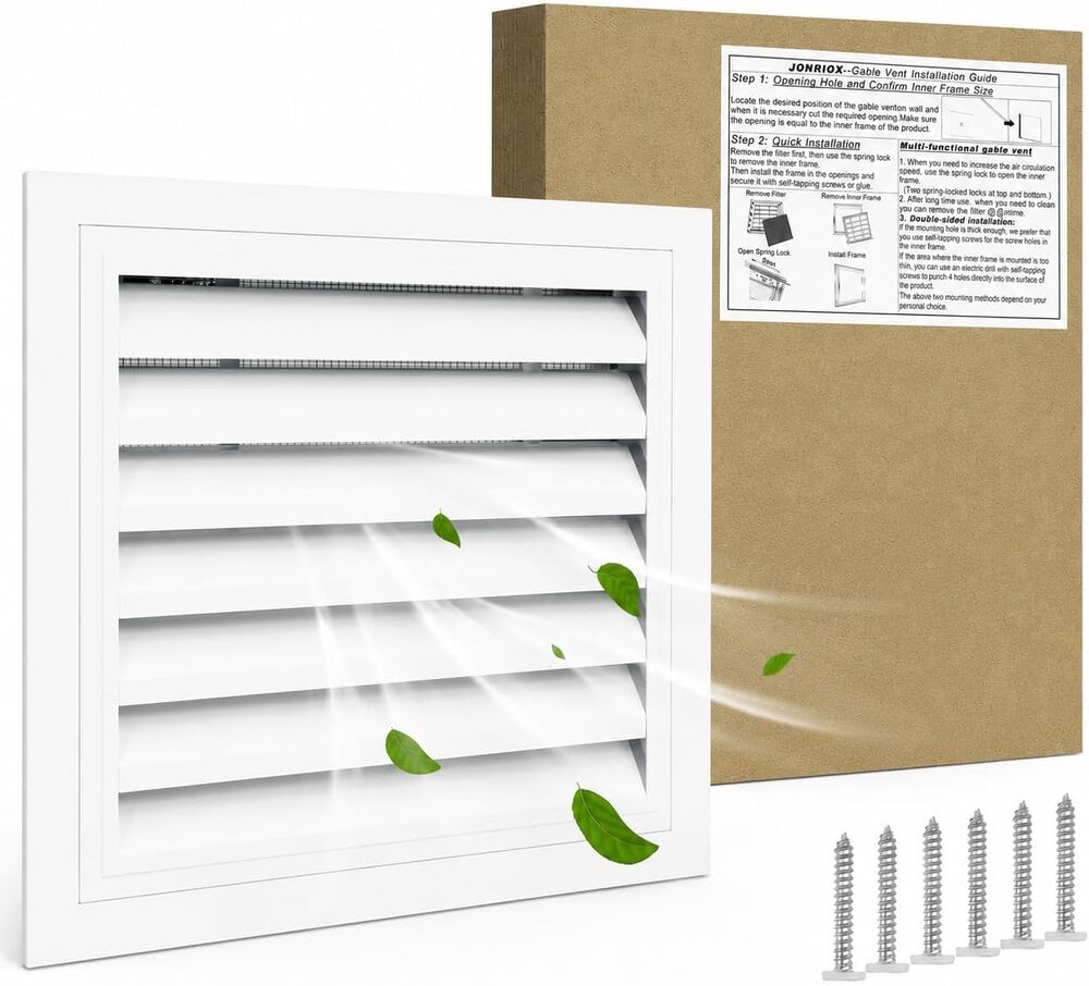 16"*16" Gable Vent,Aluminum Alloy Wall Vent Shed Vents,with Removable Strainer